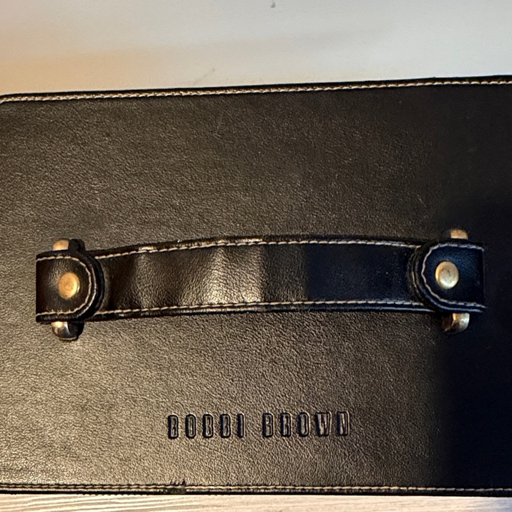 VINTAGE Bobbi Brown Black Toiletry Bag with Gold Accents - Picture 2 of 6